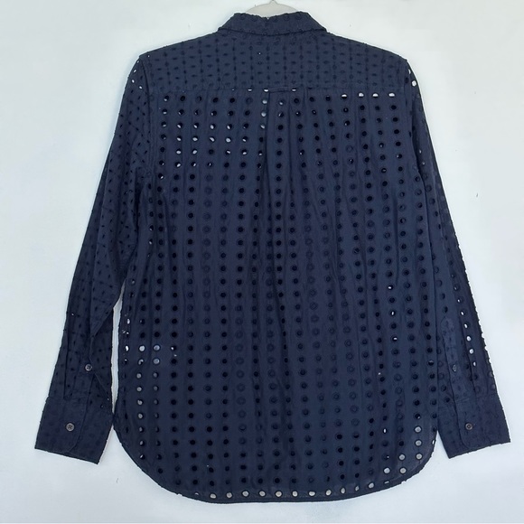J. Crew Classic-fit shirt in eyelet- Navy - Picture 10 of 14